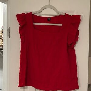 SHEIN Vibrant Red Ruffle Blouse